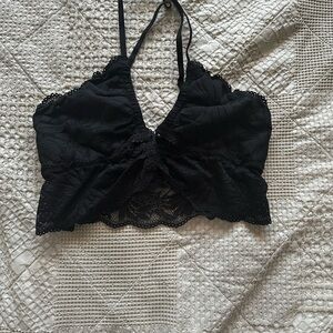 Black Lace Halter Bralette